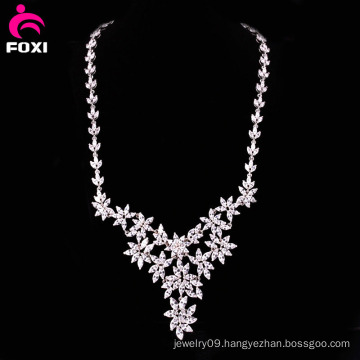 Luxury Flower White Gold Filled Necklace for Wedding